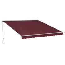 MCombo Patio Awning 10x8 Feet Sunshade Canopy with Half-Cassette for Manual Retractable Awnings,4679(Burgundy)