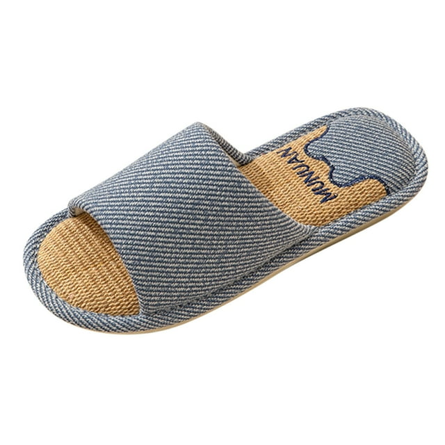 B91xZ Mens Slide Sandals Novelty Pillow Slippers Open Toe Sandals Cushioned Cloud Slides,Navy 8.5