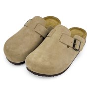 Women's Genuine Suede Clogs Soft Cork Footbed Sandals Leather Mules Potato Shoes with Arch Support