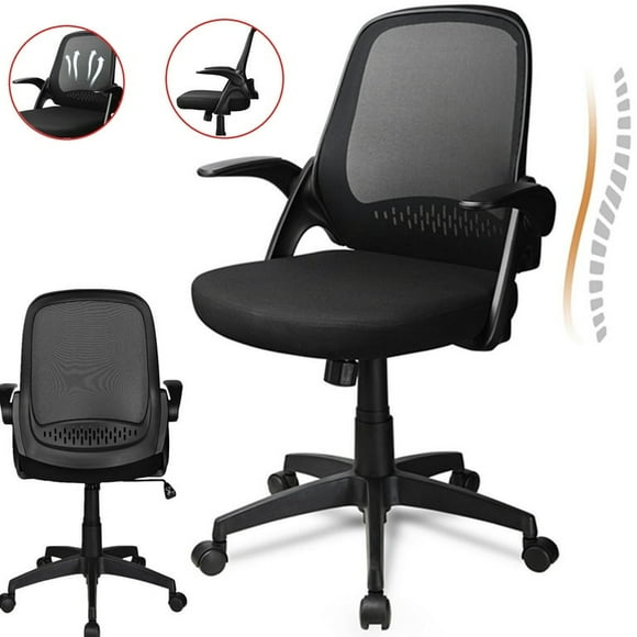 Height Adjustable Office Chair with Flip-up Armrests, Swivel Executive Task Chair for Home Conference Room
