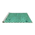 thumbnail image 2 of Ahgly Company Machine Washable Indoor Round Solid Turquoise Blue Modern Area Rugs, 7' Round, 2 of 4