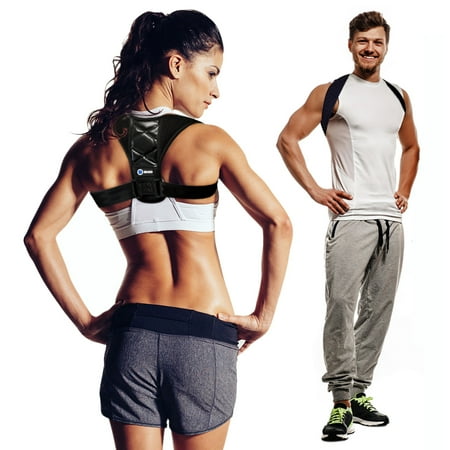 Posture Support Brace FDA Approved Posture Corrector for Women and Men by MOJOTrek - Adjustable Shoulder Support Brace and Back Straightener - Comfortable Relief from Neck and Clavicle Pain - Prevent Slouching and Hunching ()