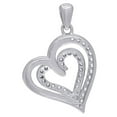 thumbnail image 2 of 925 Sterling Silver Cubic Zirconia Polished Double Love Heart 2.13gm Womens Charm Pendant Necklace Pendant for Women, 2 of 2