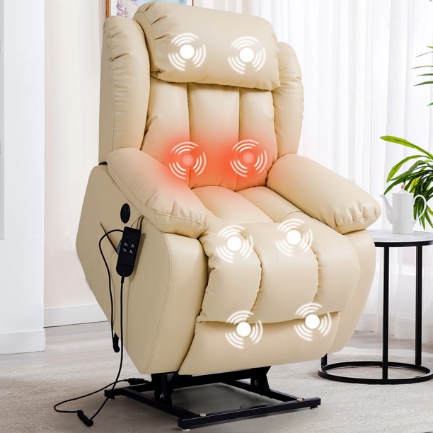 Dual Motor Large Power Lift Recliner Chair with Massage and Heating