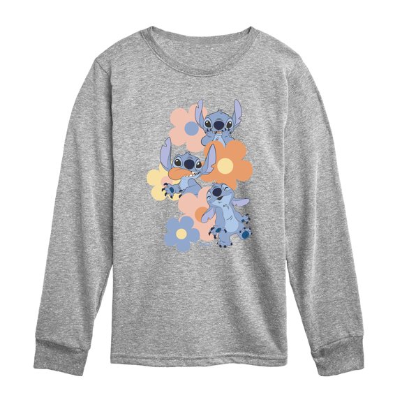 Disney - Stitch Pop Flowers - Youth Short Sleeve Graphic T-Shirt