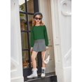 thumbnail image 4 of Arshiner Girls Shirts Lace Raglan Long Sleeves Crewneck Casual Soft Kids Blouse Tee Tops, 4 of 6
