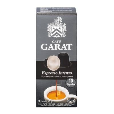 Cápsulas de café Garat espresso intenso 10 pzas de 5.5 g c/u