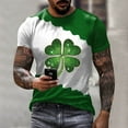 thumbnail image 2 of Camisetas Casuales Cuello Redondo Día de San Patricio Impresión Suéter, Manga Corta Blusa Deportiva para Hombres, 2 of 3