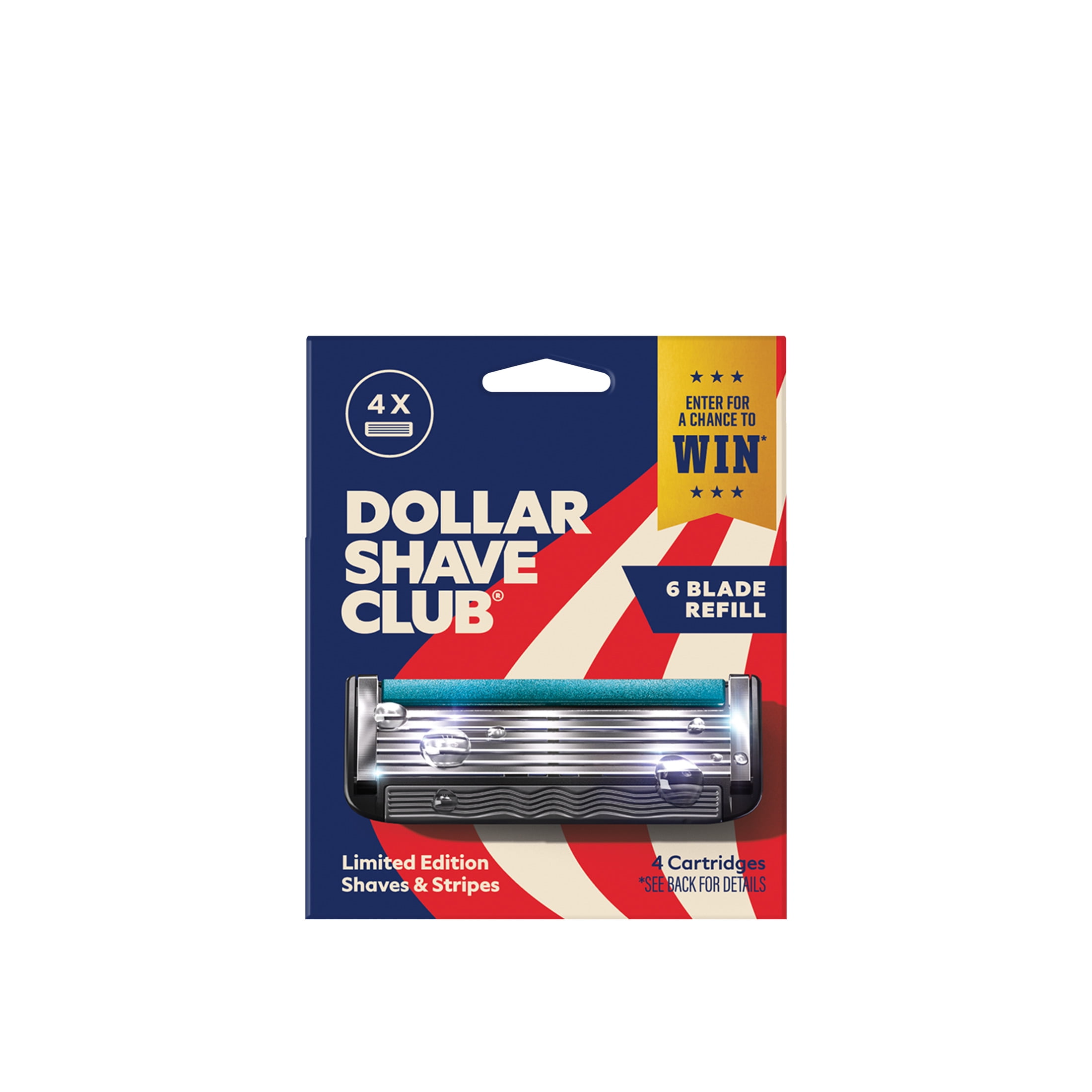 Dollar Shave Club Men's Razor 6-Blade Razor Blade Refills 4 Count