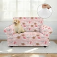 thumbnail image 4 of XYZCANDO Pink Christmas Stretch Armchair Sofa Slipcover for 1 Cushion Couch, 1-Piece Couch Sofa Cover Furniture Protection Soft with Elastic Bottom for Kids, Pets, 4 of 6