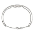 thumbnail image 2 of Finest Gold Sterling Silver Polished Double Heart & Bangle Bracelet, 2 of 3