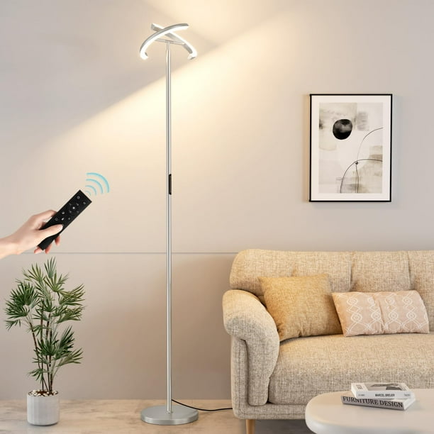 Lámpara de pie LED PreeOtti de 73,6 cm de altura con 2 luces giratorias
