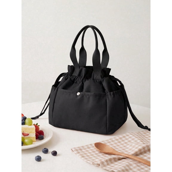 MEXS Lunch Bag for Women Reusable Drawstring Insulated Lunch Box Stain-Resistant Large Cinch Closure Lunch Bags for Work Office