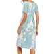 thumbnail image 4 of Lucakuins - Vestido de verano para mujer, informal, para embarazo, manga corta, cuello redondo, floral/rayado, para baby shower Lucakuins  moda, 4 of 5