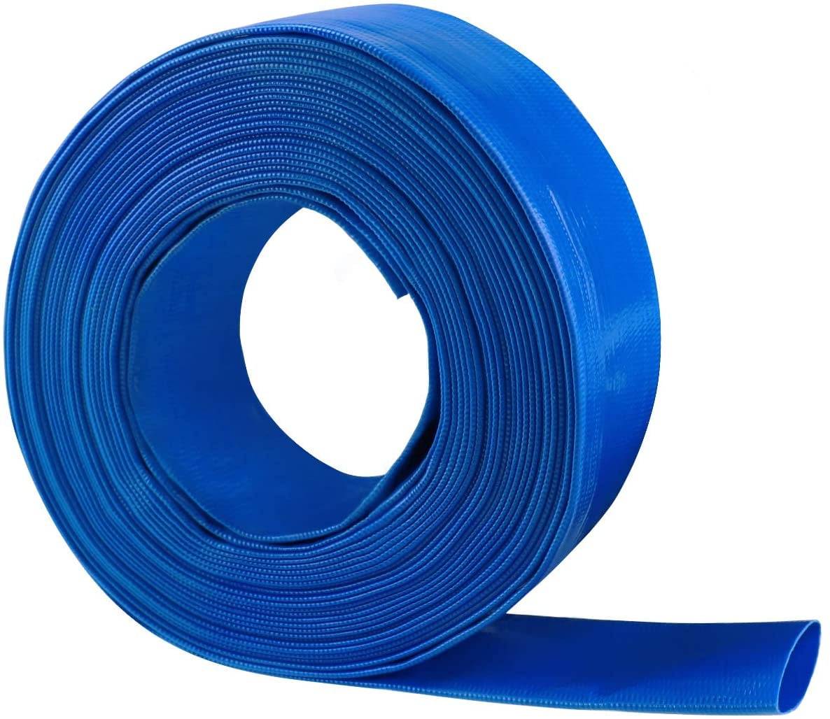 Blue PVC Backwash Hose BISupply 1” in by 100’ FT Flat Lay Sump Pump Discharge Hose Discharge Hose 