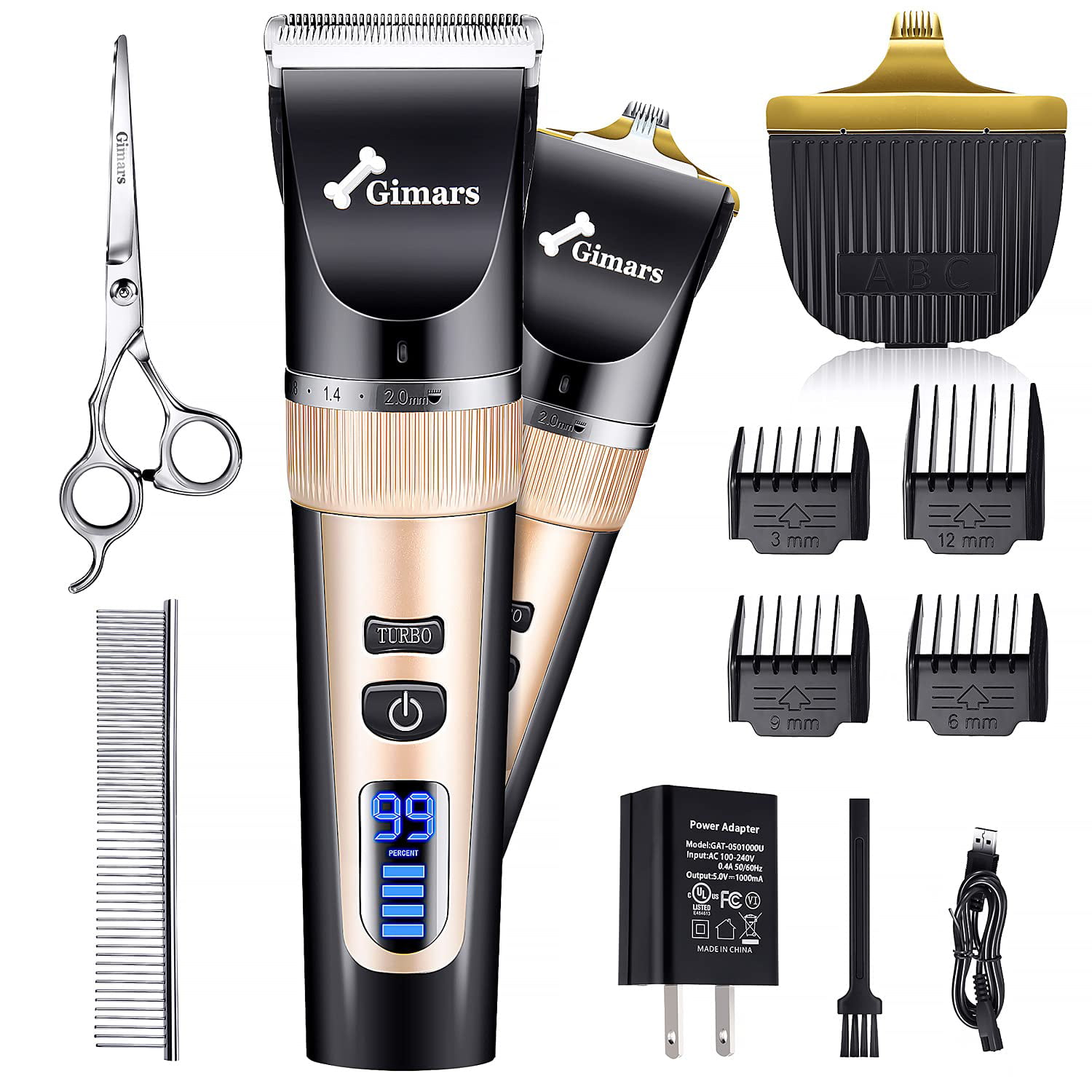 Cats and Horse Rechargeable High-performance Battery Ceramic Blade OMORC Cordless Dog Clippers Low Noise Design 8 Limited Combs for Dogs Professional Dog Grooming Clippers with Large LCD Screen 