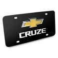 thumbnail image 2 of Chevrolet Cruze Gold Bowtie 3D Dual Logo Black Stainless Steel License Plate, 2 of 5