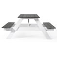 thumbnail image 3 of WestinTrends Outdoor 70" HDPE Plastic Picnic Table Bench With Umbrella Hole, Gray, 3 of 16