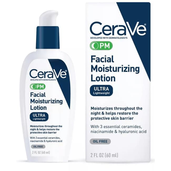 Cerave PM Moisturizing Face Lotion, Lightweight Oil-free Night Cream for all Skin Types, 3 fl oz - image 11 of 11