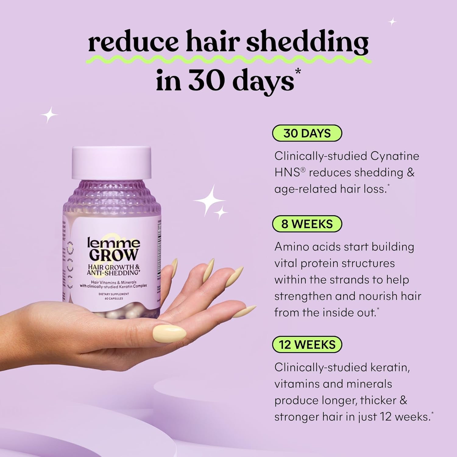 Lemme Grow Hair Growth & Anti-Shedding Capsules, 60 Count
