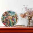 thumbnail image 6 of DEIARA Beach Turtles Burgundy Butterfly Wall Clock 10in Silent Mechanism Battery Operated Retro Style for Living Room Bedroom and Kitchen Black Pointer, 6 of 10