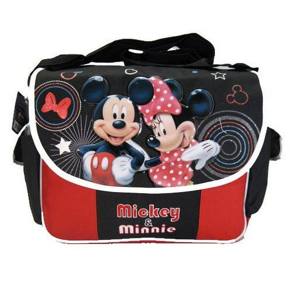 Disney Mickey & Minnie Mouse Messenger Bag- Black & Red