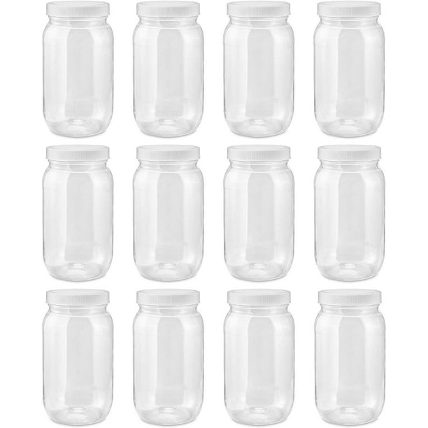 Smart Solutions Clear Plastic Mason Jars 18 Oz 12 Pack Walmart Com Walmart Com