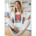 thumbnail image 2 of Pastell Fire Woman With A Bird T-shirt Women's -Hulya Ozdemir Designs, Female Large, 2 of 4