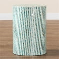 thumbnail image 2 of Baxton Studio Draven Wood & Mother of Pearl End Table in White and Blue, 2 of 7