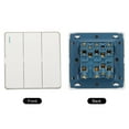 thumbnail image 3 of Light Switch Wall Panel Push Button 3 Gang 2 Way White 250V 10A 86mmx86mm, 3 of 5