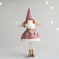 thumbnail image 2 of Jubilant  White Pink Decor Handcrafted Angel Ornament Soft Plush Fairy Elf Figurine White Pink for Christmas New Year Birthday Wedding Decor Cute Curly for Home, 2 of 8