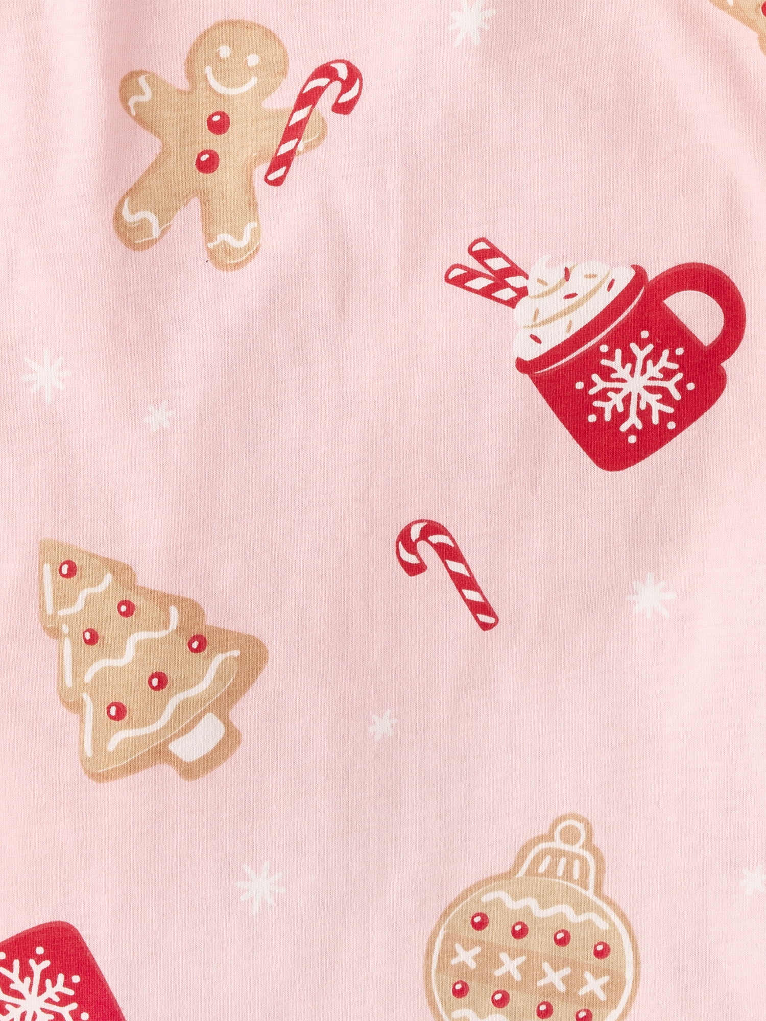 The Children's Place Women's Christmas Long Sleeve Gingerbread Cotton Henley PJs, Sizes XS-XXXL