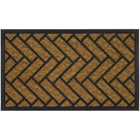 Mainstays Geometric Rubber Coir Doormat 17 5 X 29 5 Walmart Com