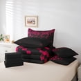 thumbnail image 6 of jejeloiu Pink Pixelated Grid 7pcs Bedding Comforter Set Kids,Modern Geometric Checkered Queen Bedding Sets For Boys,Reversible, 6 of 7