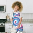 thumbnail image 4 of Colorful Tie Dye Pattern Kids Aprons for Girls and Boys,Adjustable Neck Strap Toddler Aprons for Kids Cooking Baking, 4 of 6