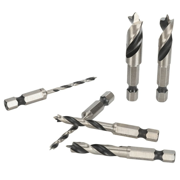 Juego de brocas Jadeshay para madera 6 piezas brocas de 3 puntas