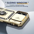 thumbnail image 3 of for iPhone 15 Pro Max Case with Slide Camera Cover & 360° Rotate Ring Stand [Military Drop Protection] Shockproof Heavy Duty Protective,  Phone Case with Magnetic Car Mount Holder Gold, 3 of 13