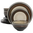 thumbnail image 1 of Gibson Elite 116868.12R Ensemble de Vaisselle 12 Pcs Glaçure Réactive, Marron et Crème, 1 of 6