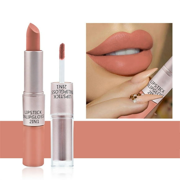 Clearance! ZTTD Lip Gloss Gloss Gloss Glaze Lipstick Lasting Lip Velvet 2 in 1 Long Lipstick Lip Liquid Lasting Lip Nude Lip Double Silky Long Velvet Glaze Lipstick