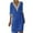Blue, variant on CFLVAEK Cotton Linen Summer Dress for Women 2025 Plus Size Elbow Length Sleeve Dress Casual Eyelet V Neck Midi Dress Solid Color Beach Vacation Dress White M