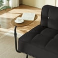 thumbnail image 5 of GZXS Modern Velvet Bench with Back and Rotating Side Table, 54" Upholstered Seating Sofa with Wood Frame and Metal Legs, 500lbs Weight Capacity, Black, 5 of 10