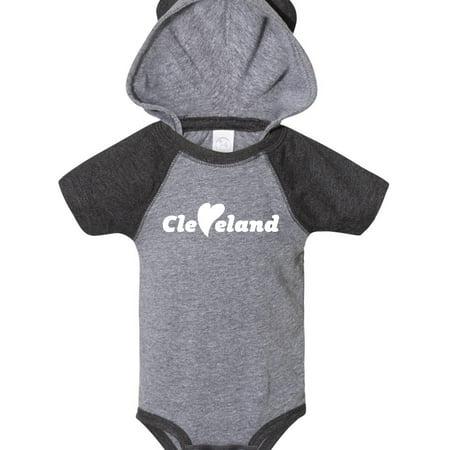 

Inktastic Cleveland Heart Solid White Gift Baby Boy or Baby Girl Bodysuit
