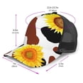 thumbnail image 2 of Lsque Sunflower Cow Printed Trucker Hat - Baseball Cap for Men Women - Breathable Mesh Side, Adjustable Fit - for Casual Wear, 2 of 7