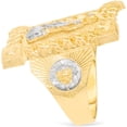 thumbnail image 3 of Floreo 10k Yellow Gold 26.9mm Two-Tone Saint Lazarus Cuban Link Ring, Size 11.5, 3 of 5