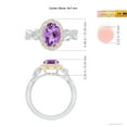 thumbnail image 5 of ANGARA Natural 1.6 ct Amethyst Twisted Vine Ring with Diamond Halo in 14K White & Yellow Gold for Women (Size-9x7mm) | February Birthstone, Anniversary, Jewelry Gift for Women | Natural Amethyst Ring, 5 of 9