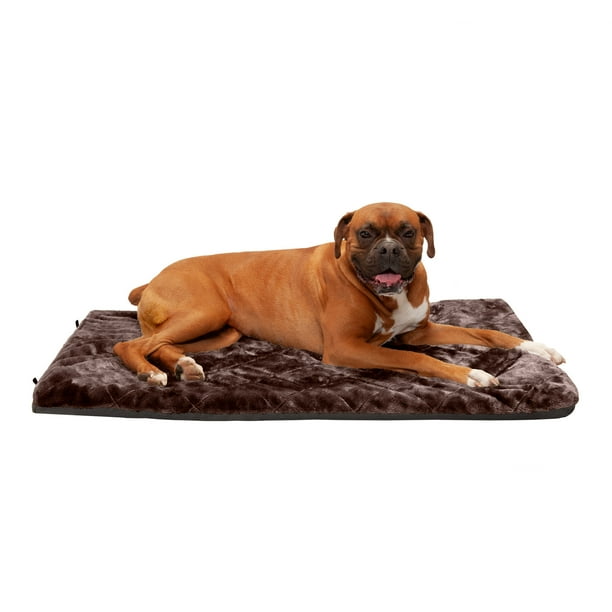 FurHaven Pet Kennel Pad Orthopedic Faux Fur Pet Mattress for Crates