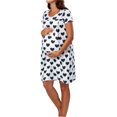 thumbnail image 3 of Gvmfive Women Maternity Dress Printed Short Sleeve Nursing Breastfeeding Midi Dresses, 3 of 5