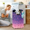 thumbnail image 5 of Yayeee Freestanding Laundry Hamper with Handle Collapsible Large Storage Basket for Clothes, Gradient Love, 5 of 7
