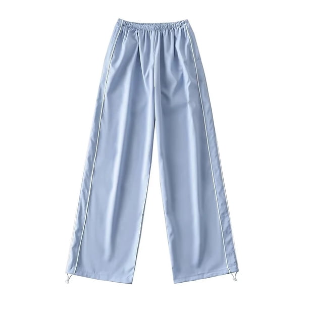 Pantalones deportivos de secado rápido de pierna recta, pantalones anchos de cintura alta informales finos para mujeres europeas y americanas