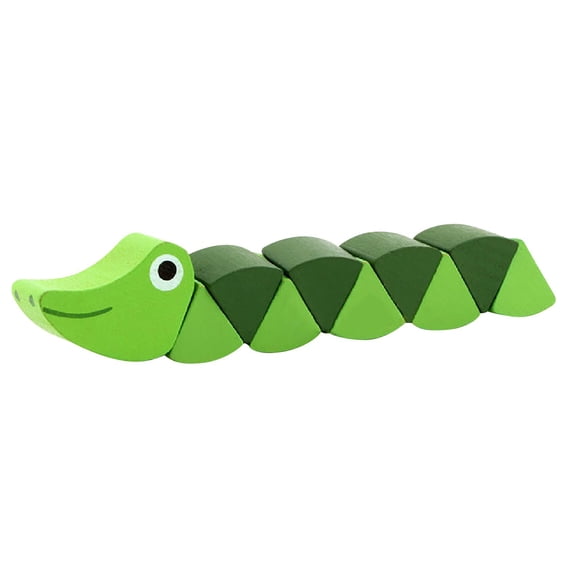 LSLJS Colorful Wooden Twisted Caterpillar Toy Kids Educational Didactic Toy